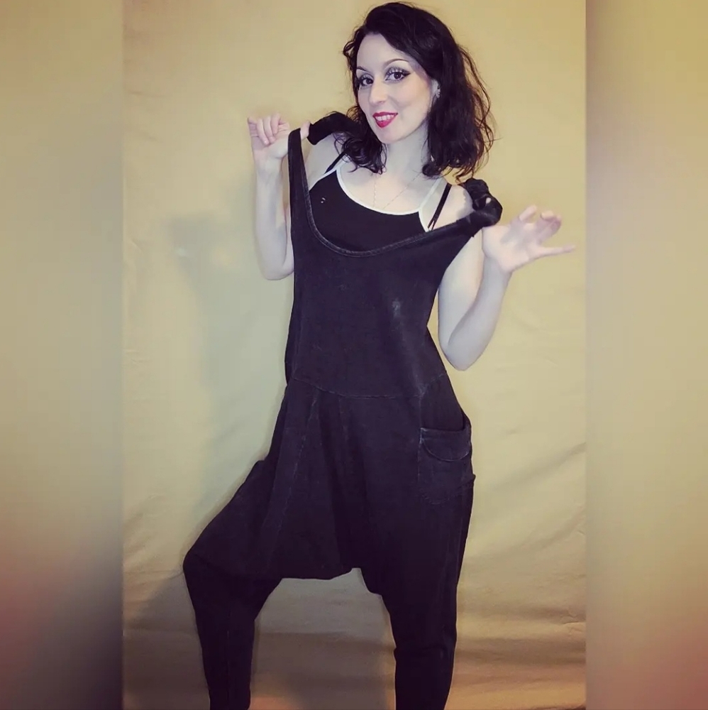 Overalls, black, one size